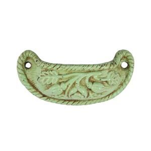 Decorative Mint Green Floral Drawer Pull